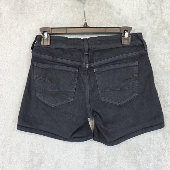 American Eagle Outfitters Shorts Womens 4 Black Denim Midi Super Stretch Jean - Picture 8 of 12